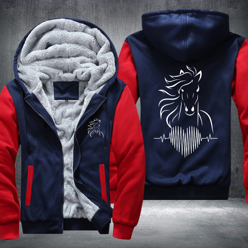 Heart Horse Fleece Hoodies Jacket