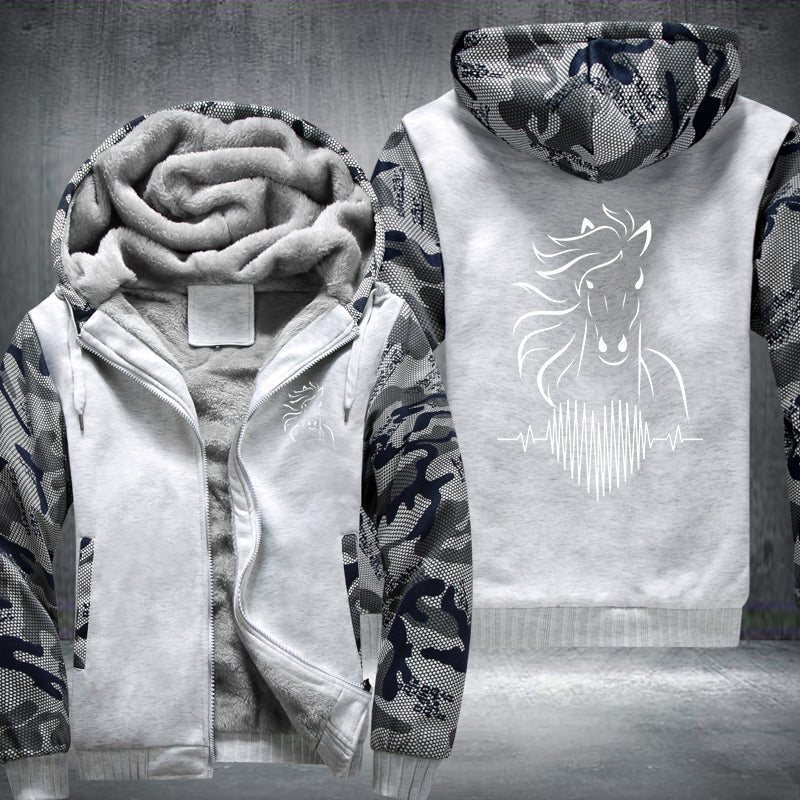 Heart Horse Fleece Hoodies Jacket
