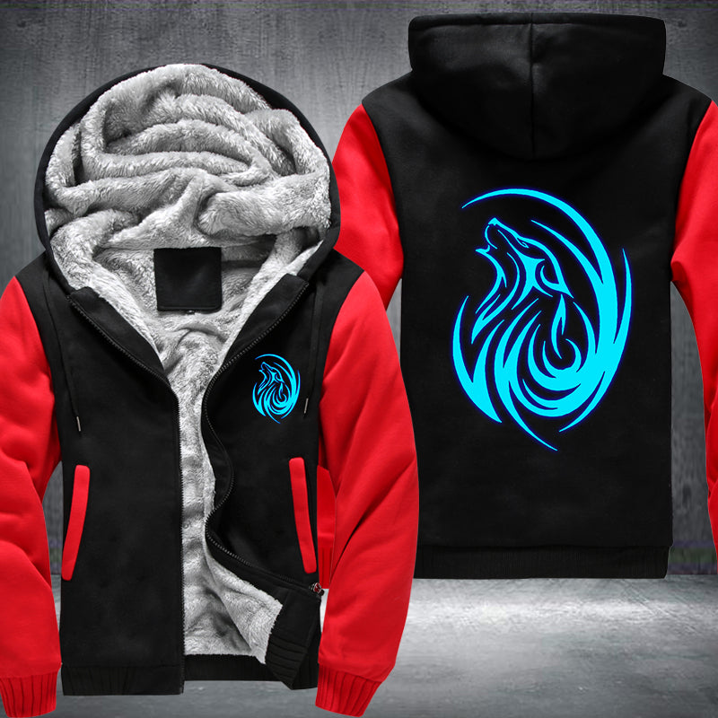 Cool Wolf Roar Luminous Fleece Hoodies Jacket