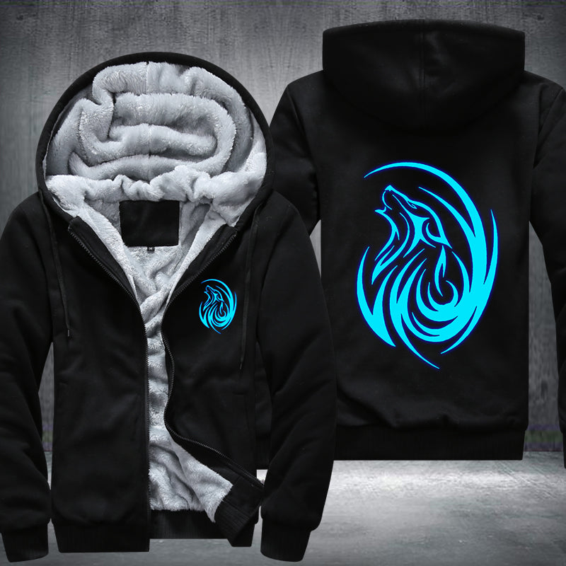 Cool Wolf Roar Luminous Fleece Hoodies Jacket