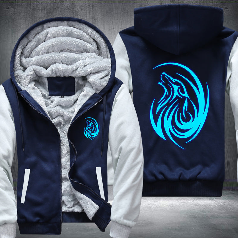 Cool Wolf Roar Luminous Fleece Hoodies Jacket