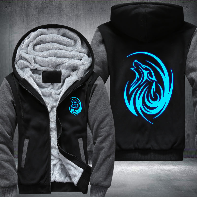 Cool Wolf Roar Luminous Fleece Hoodies Jacket