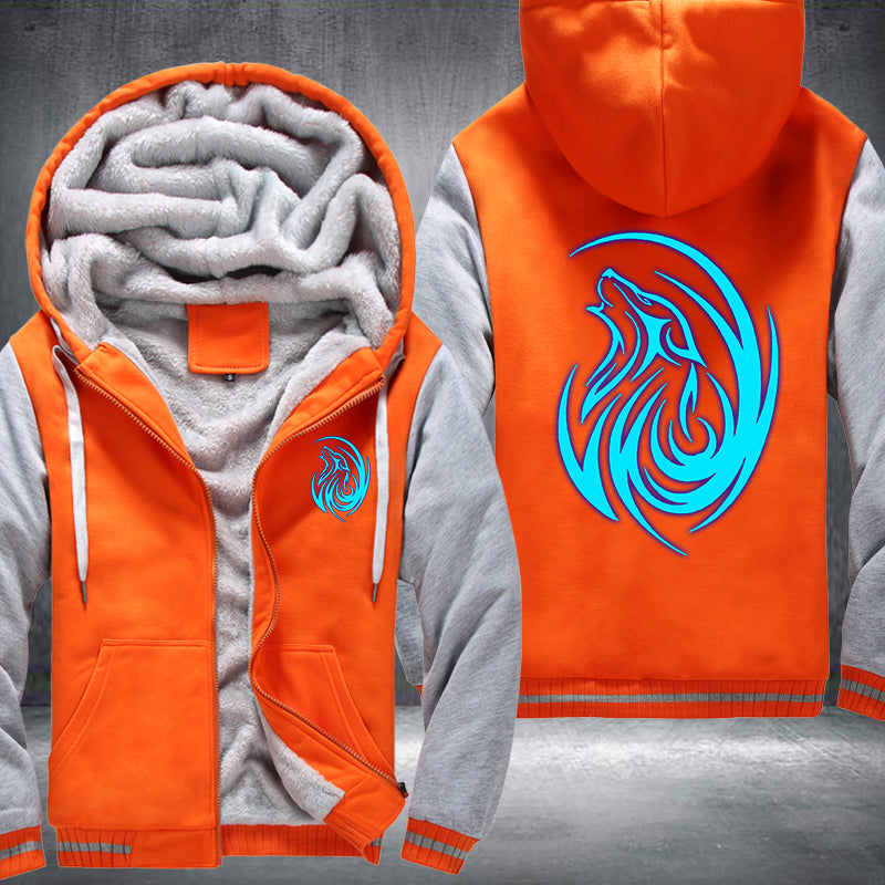 Cool Wolf Roar Luminous Fleece Hoodies Jacket