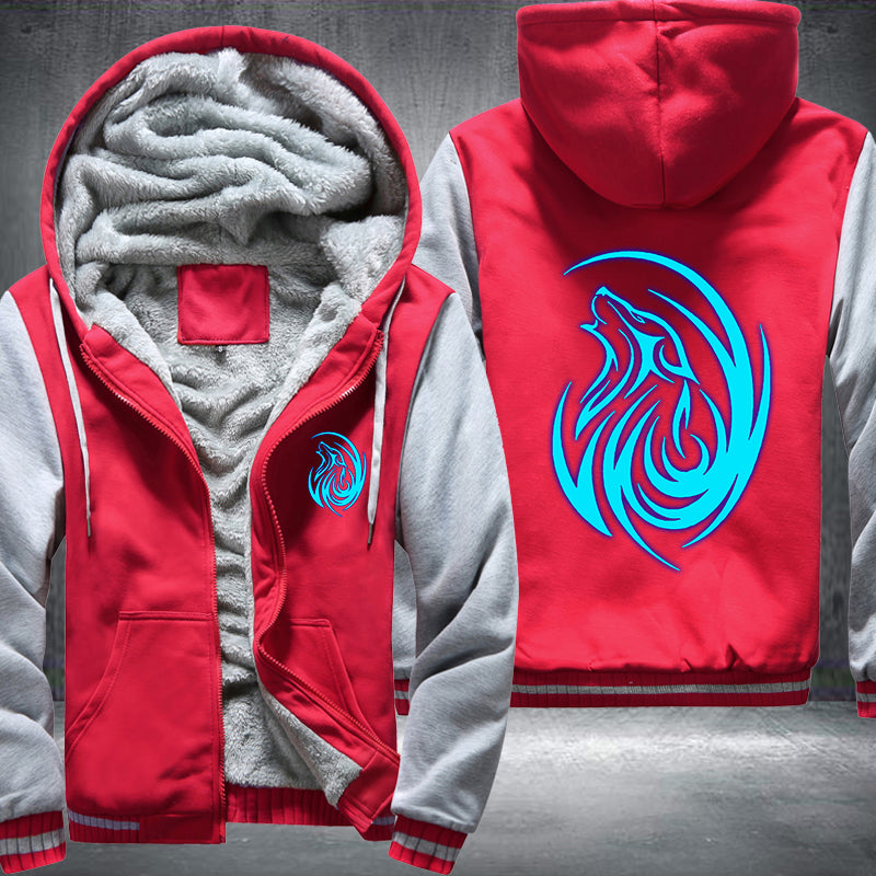 Cool Wolf Roar Luminous Fleece Hoodies Jacket