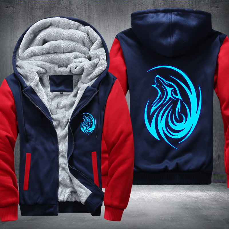 Cool Wolf Roar Luminous Fleece Hoodies Jacket
