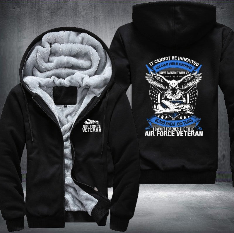 I OWN IT FOREVER THE TITLE AIR FORCE VETERAN Fleece Hoodies Jacket