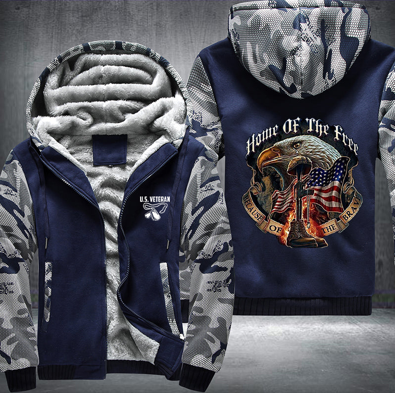 HOME OF THE FREE BECUASE OF THE BRAVE Fleece Hoodies Jacket