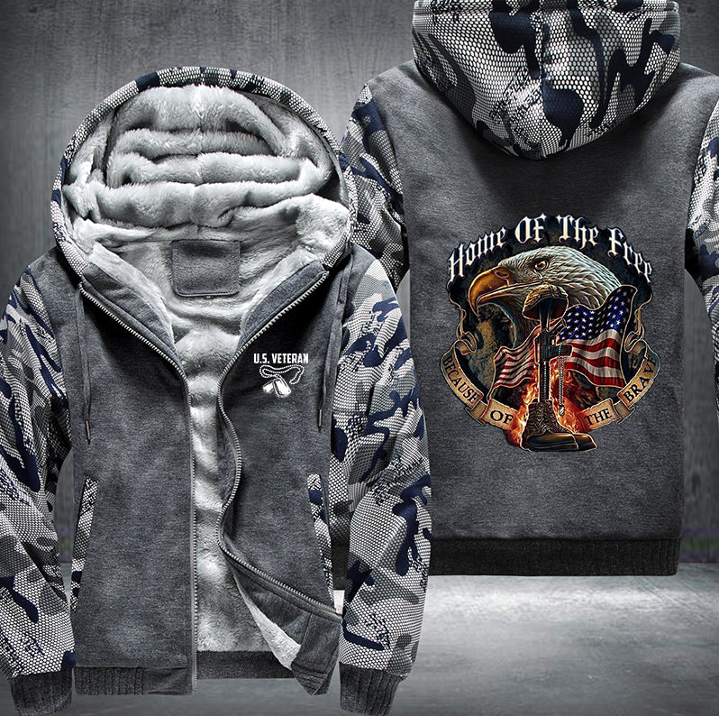 HOME OF THE FREE BECUASE OF THE BRAVE Fleece Hoodies Jacket