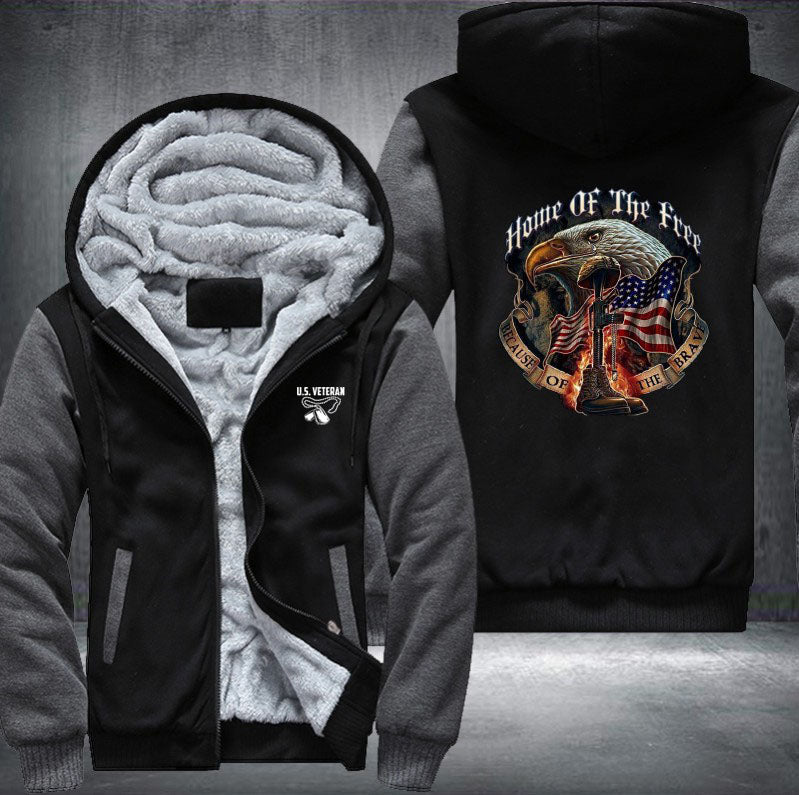 HOME OF THE FREE BECUASE OF THE BRAVE Fleece Hoodies Jacket