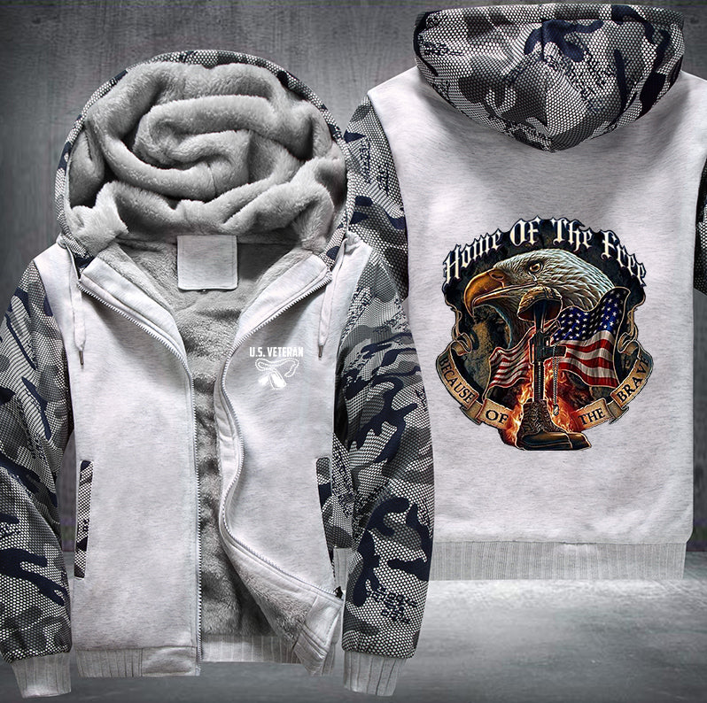 HOME OF THE FREE BECUASE OF THE BRAVE Fleece Hoodies Jacket