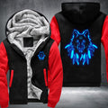 Art Face Wolf Luminous Design Fleece Hoodies Jacket