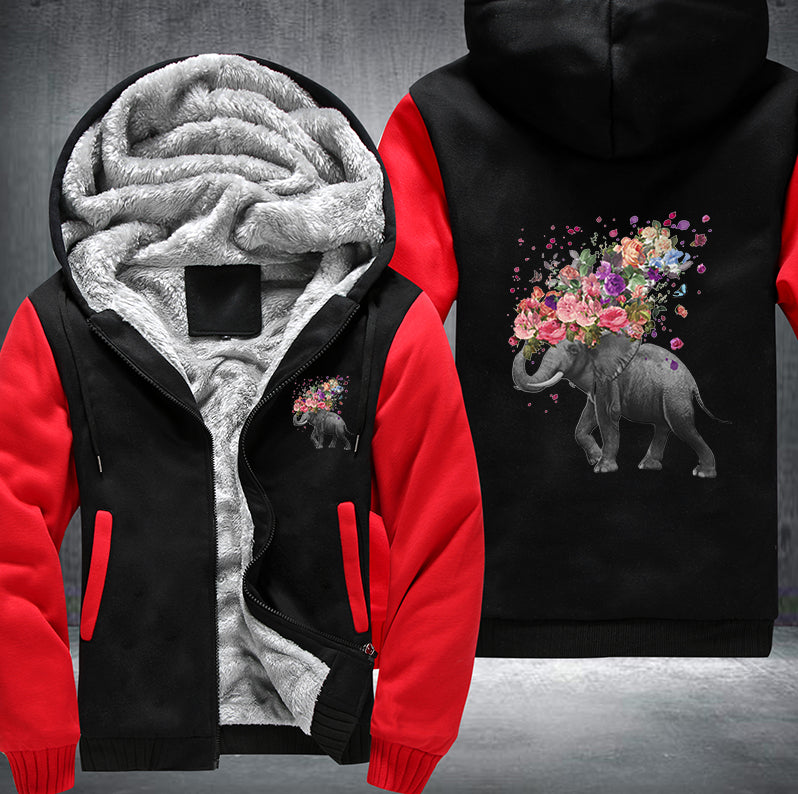 Indian elephant Flower Fleece Hoodies Jacket