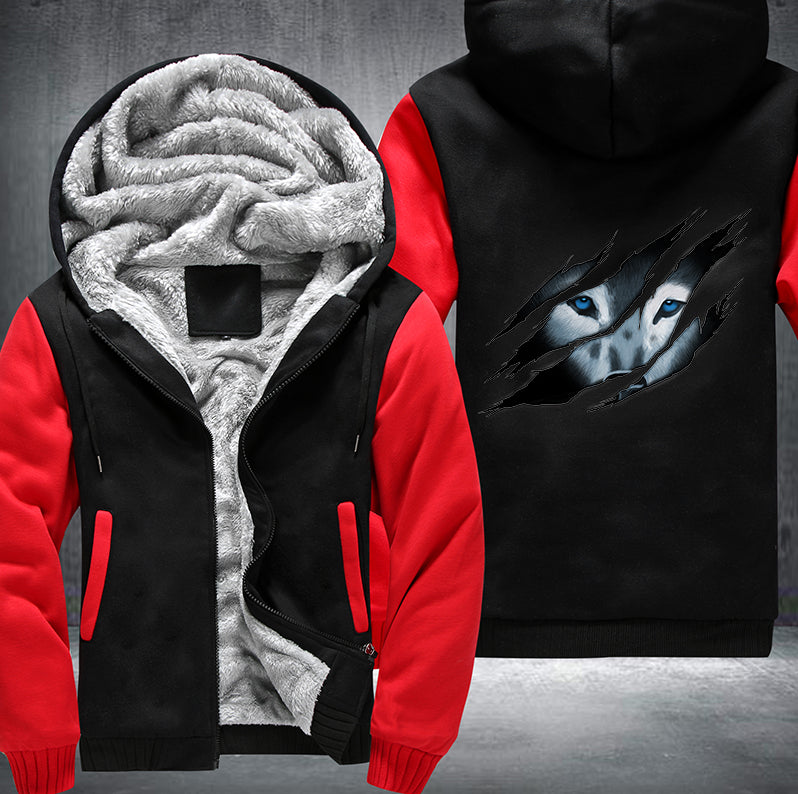 WOLF design Fleece Hoodies Jacket