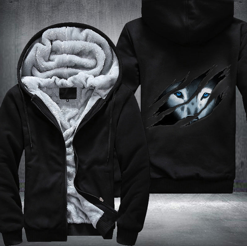 WOLF design Fleece Hoodies Jacket