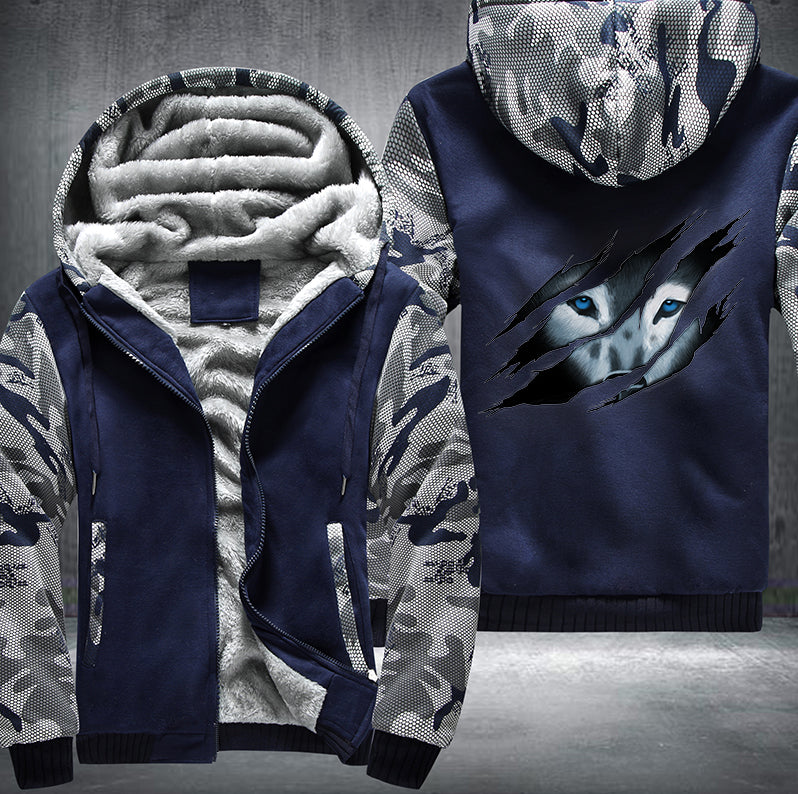 WOLF design Fleece Hoodies Jacket