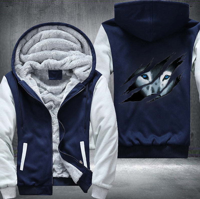 WOLF design Fleece Hoodies Jacket