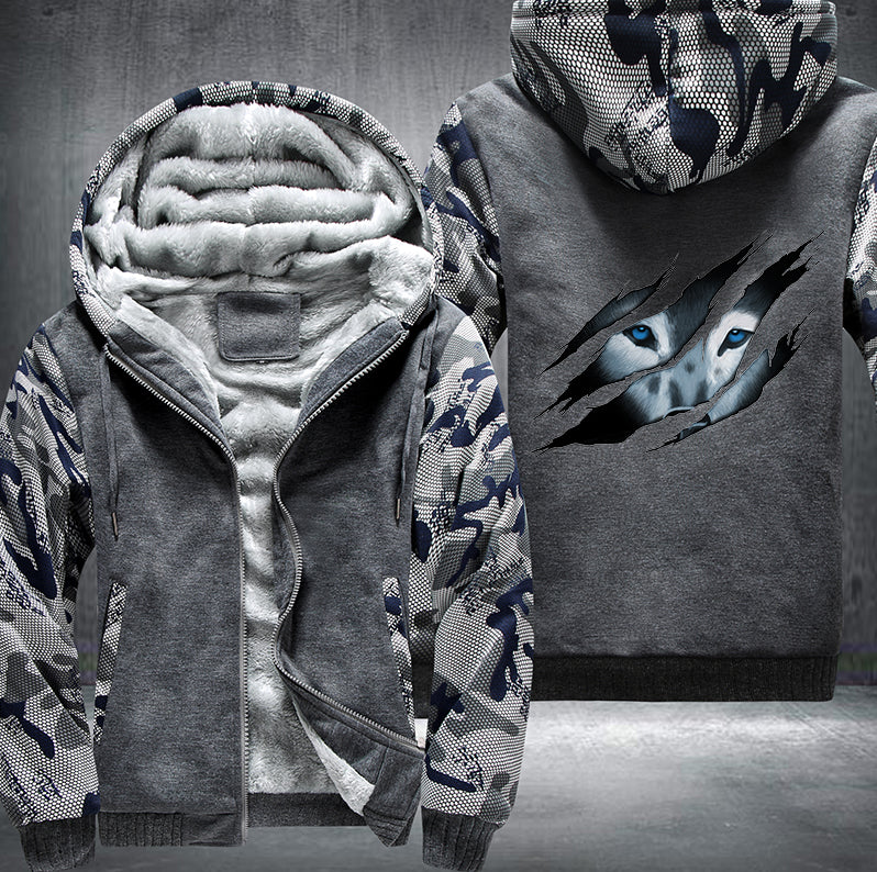 WOLF design Fleece Hoodies Jacket
