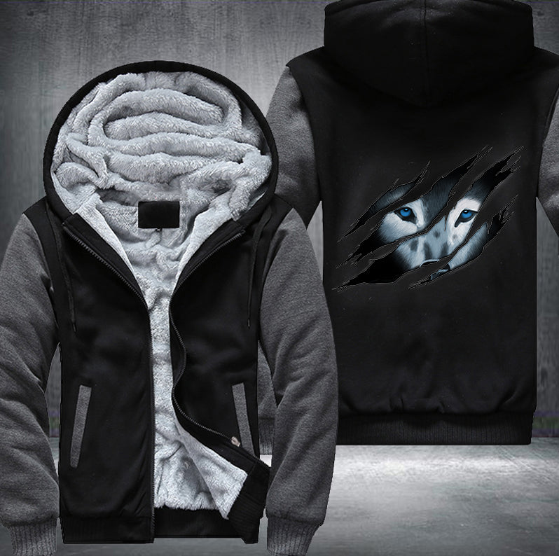 WOLF design Fleece Hoodies Jacket