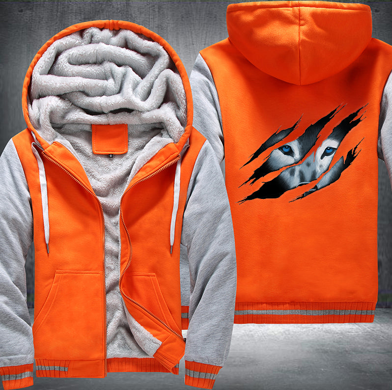 WOLF design Fleece Hoodies Jacket