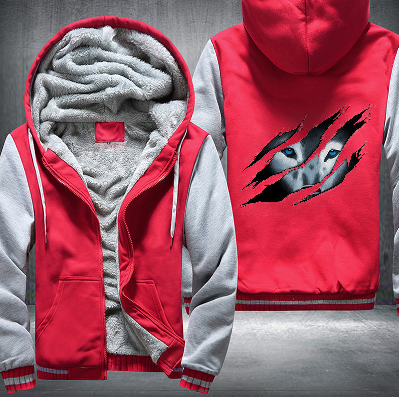WOLF design Fleece Hoodies Jacket
