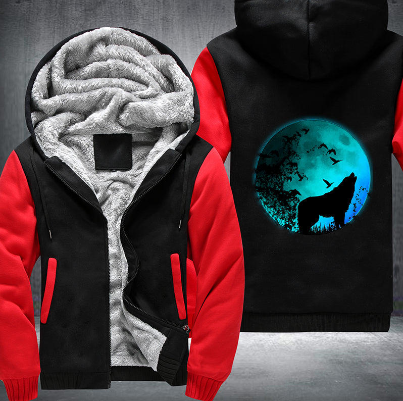MOON NIGHT WOLF Fleece Hoodies Jacket