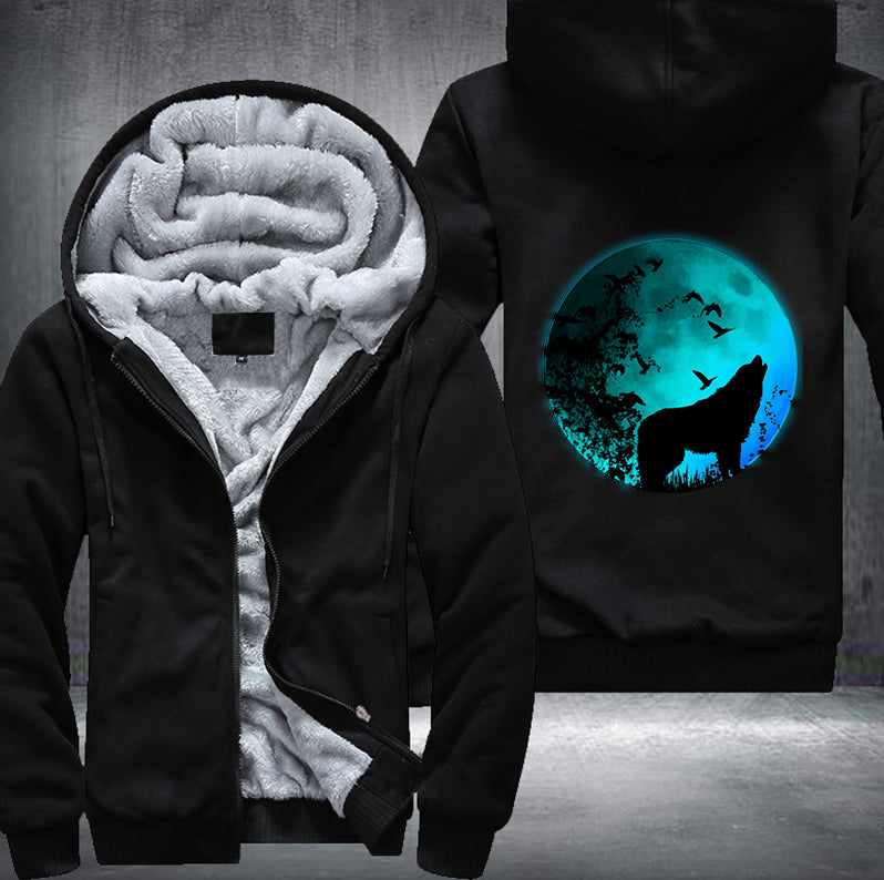 MOON NIGHT WOLF Fleece Hoodies Jacket
