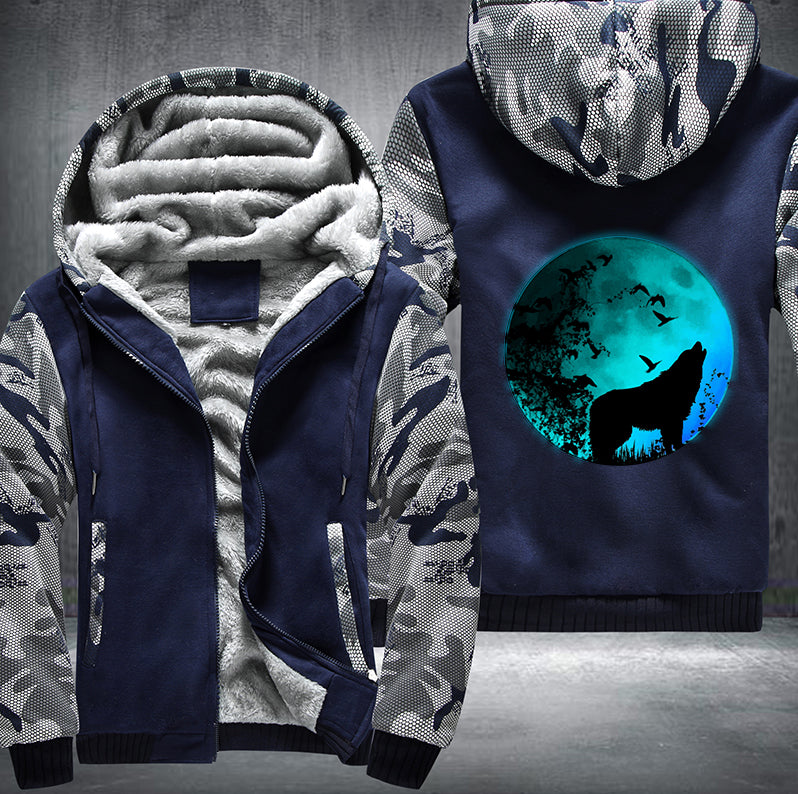 MOON NIGHT WOLF Fleece Hoodies Jacket