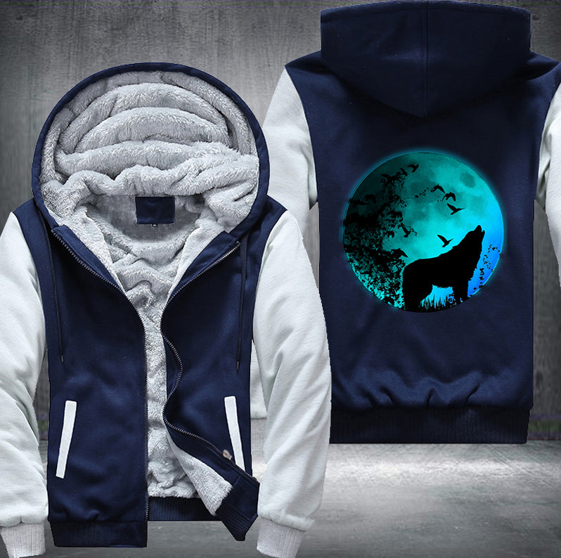 MOON NIGHT WOLF Fleece Hoodies Jacket