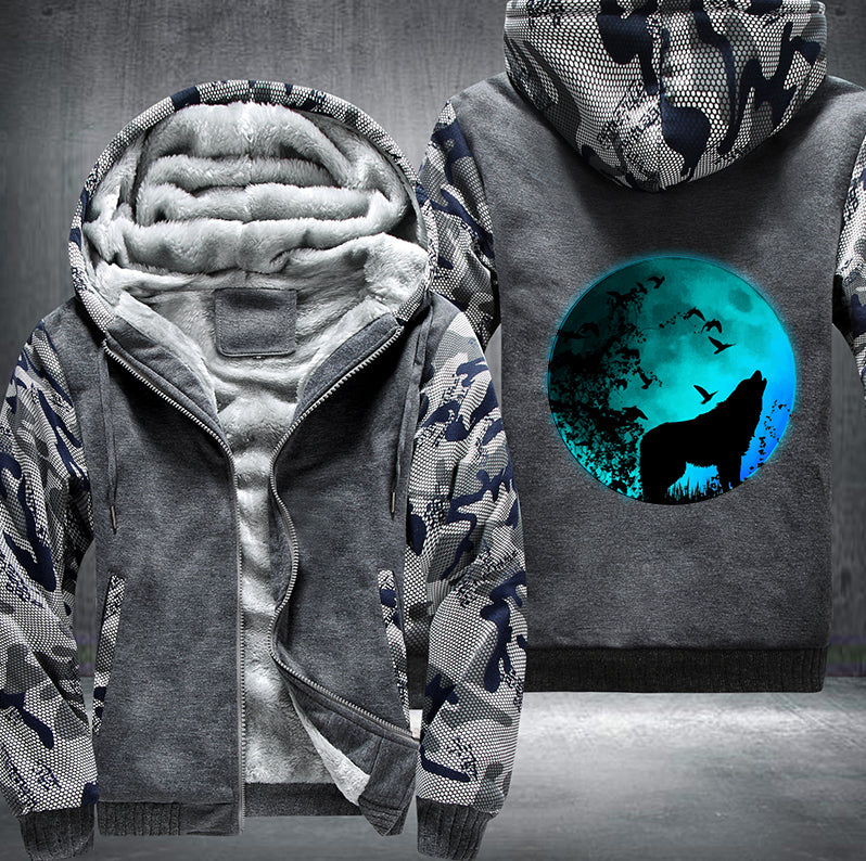 MOON NIGHT WOLF Fleece Hoodies Jacket