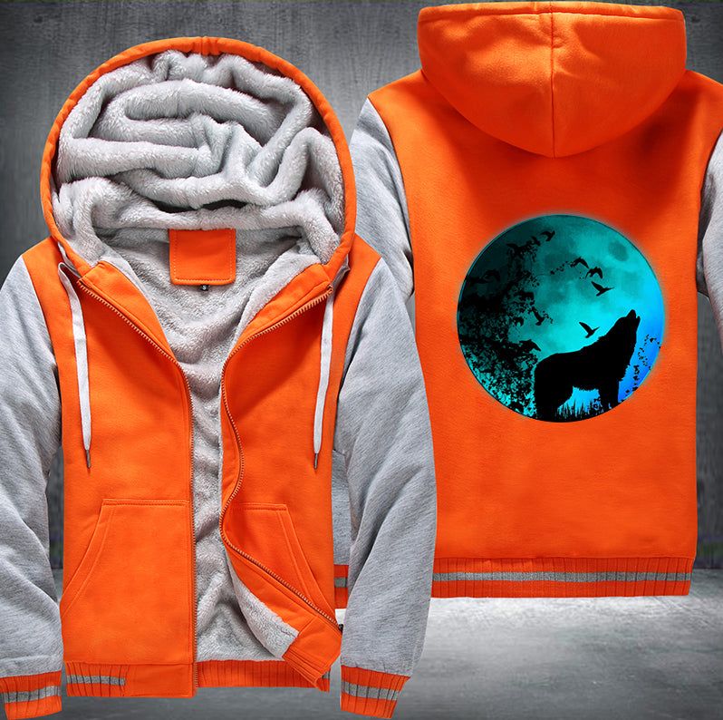 MOON NIGHT WOLF Fleece Hoodies Jacket