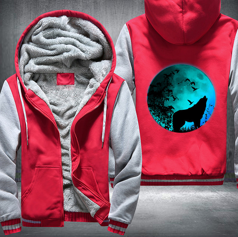 MOON NIGHT WOLF Fleece Hoodies Jacket