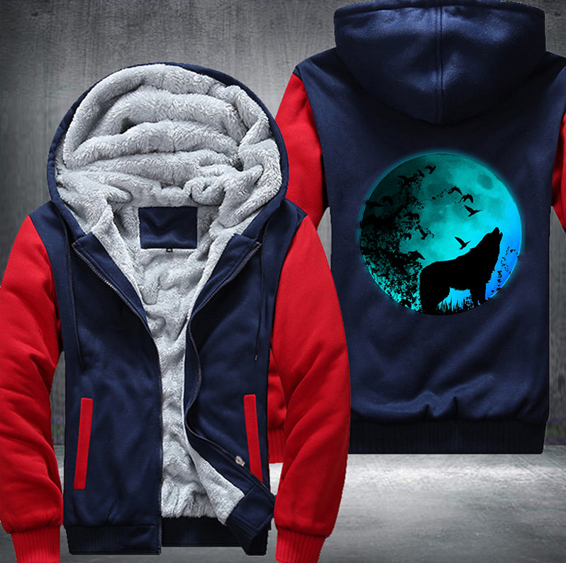 MOON NIGHT WOLF Fleece Hoodies Jacket