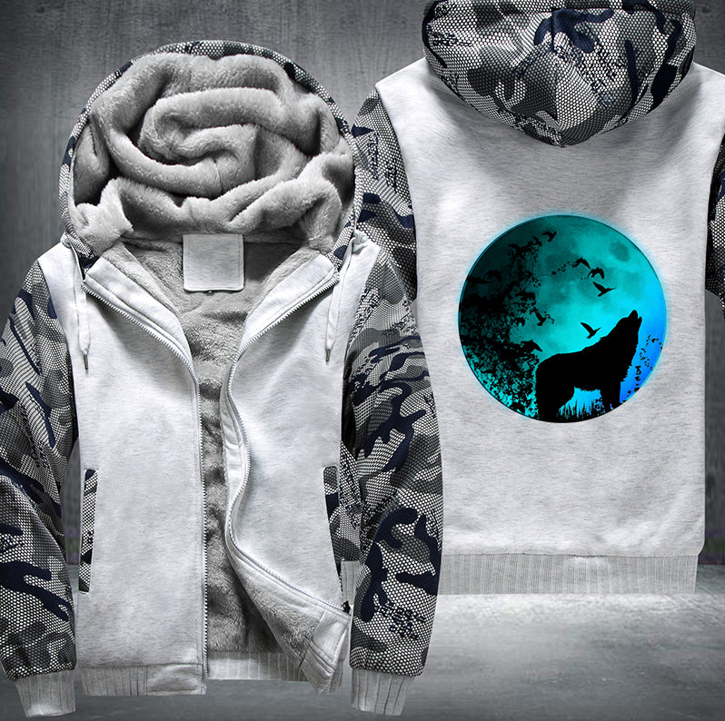 MOON NIGHT WOLF Fleece Hoodies Jacket