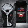 Living In America With Canadian Roots Fleece Hoodies Jacket