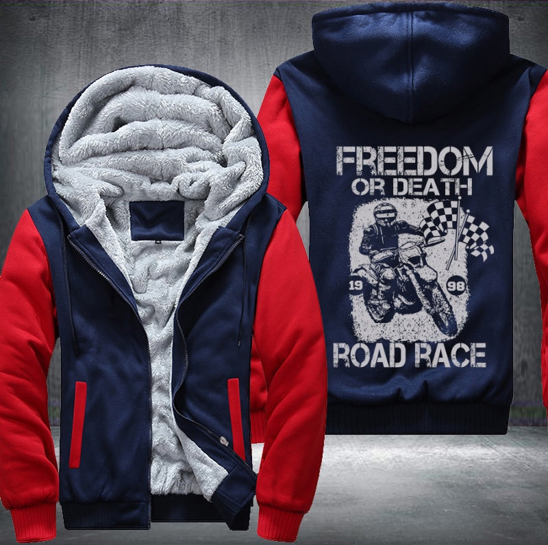 Freedom of death road race Fleece Hoodies Jacket