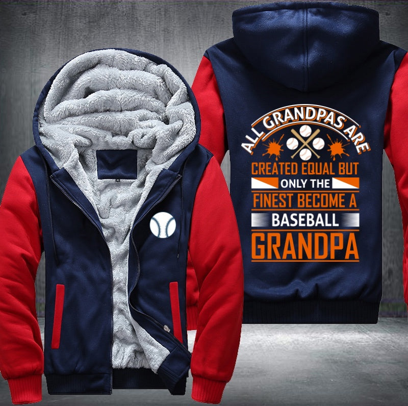 Finest become a baseball grandpa Fleece Hoodies Jacket