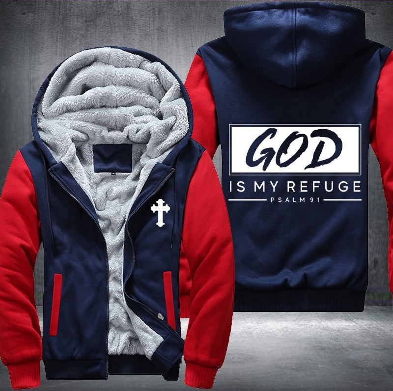 God is my refuge Fleece Hoodies Jacket