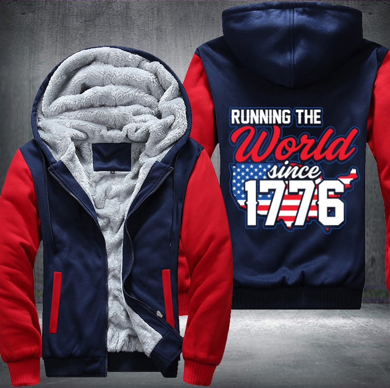 RUNNING THE World since 1776 Fleece Hoodies Jacket