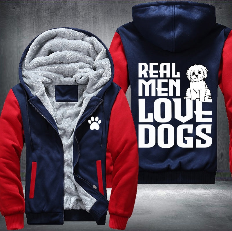 REAL MEN LOVE DOGS Fleece Hoodies Jacket