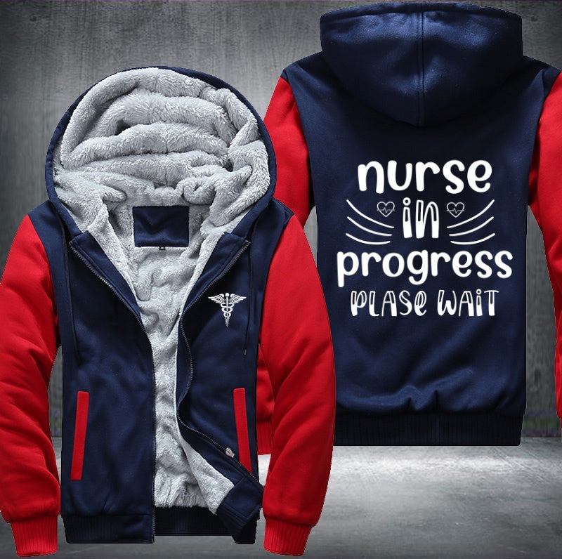 Nurse in progress please wait Fleece Hoodies Jacket