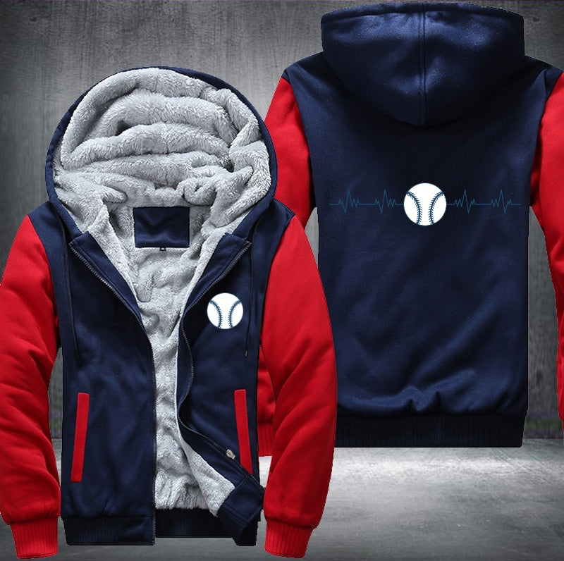 Baseball heart beat Fleece Hoodies Jacket