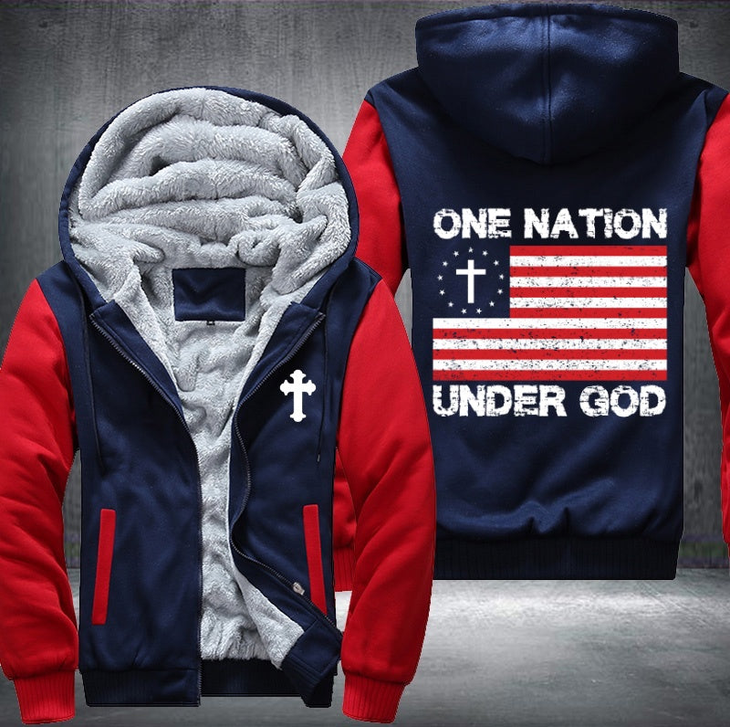 One nation under god Fleece Hoodies Jacket