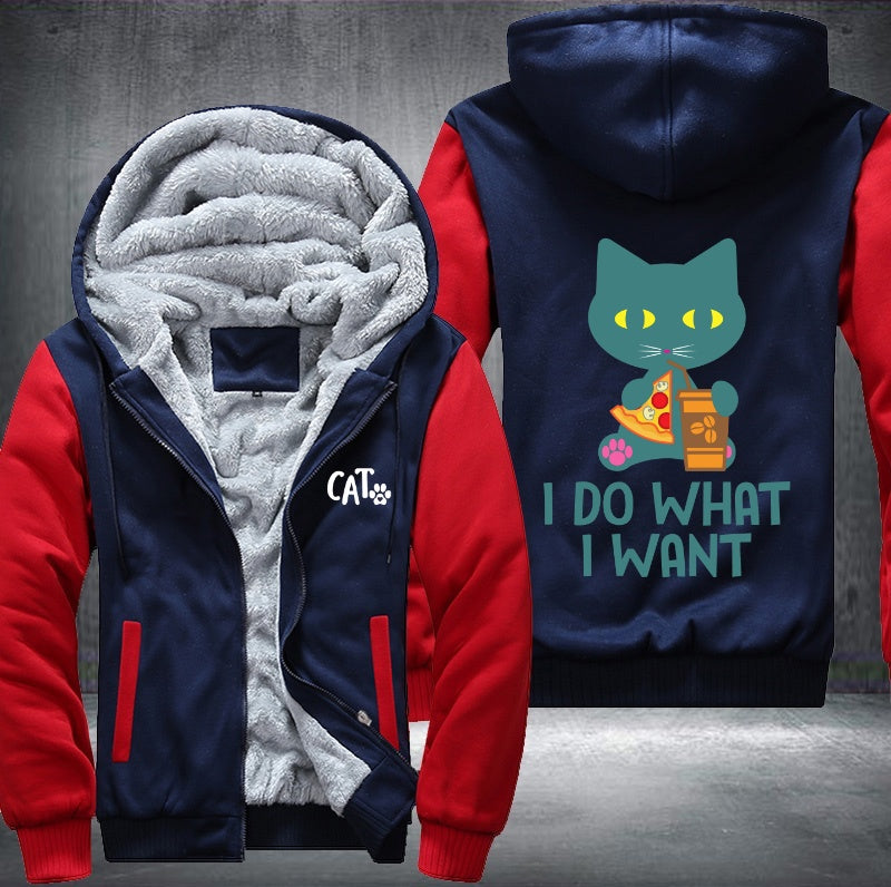 CAT I DO WHAT I WANT Fleece Hoodies Jacket