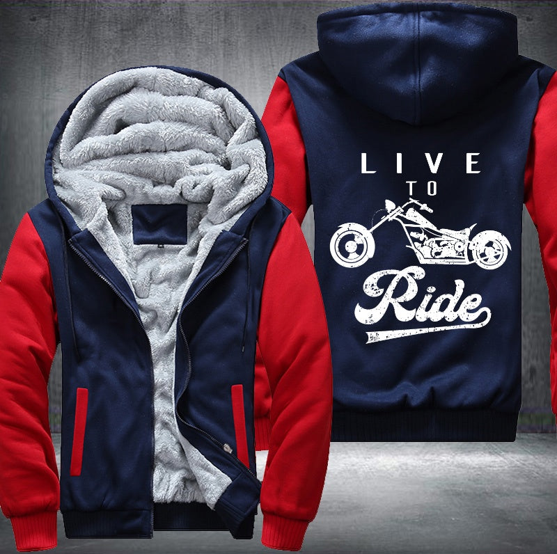 Motorcycle live to ride Fleece Hoodies Jacket
