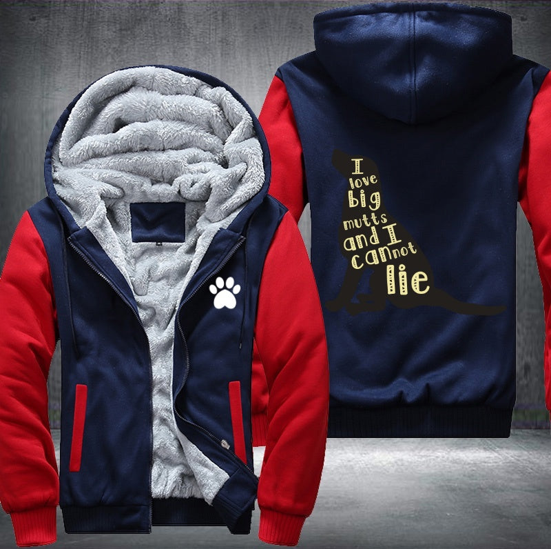 I love mutts and I can not lie Fleece Hoodies Jacket