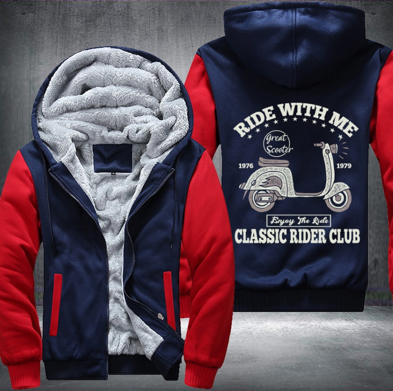 Ride with me classic rider club Fleece Hoodies Jacket
