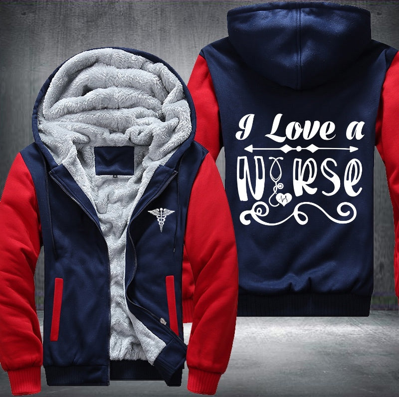 I love a nurse Fleece Hoodies Jacket