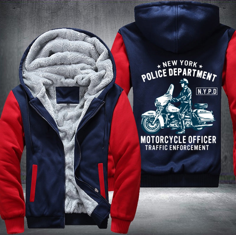 New York Police Department motorcycle Fleece Hoodies Jacket