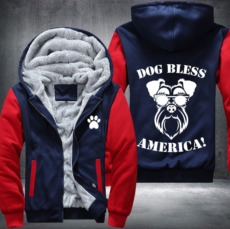 Dog bless America Fleece Hoodies Jacket