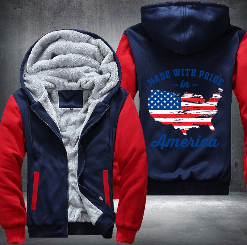 MADE WITH PRIDE in America Fleece Hoodies Jacket